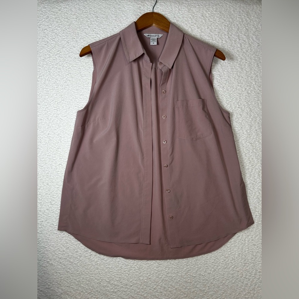 Athleta Mauve Sleeveless Button Up Women’s Blouse Size Medium